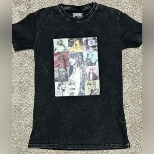 Taylor Swift Eras Tour 2023 Graphic T Shirt Black Mineral Wash Tour Merch